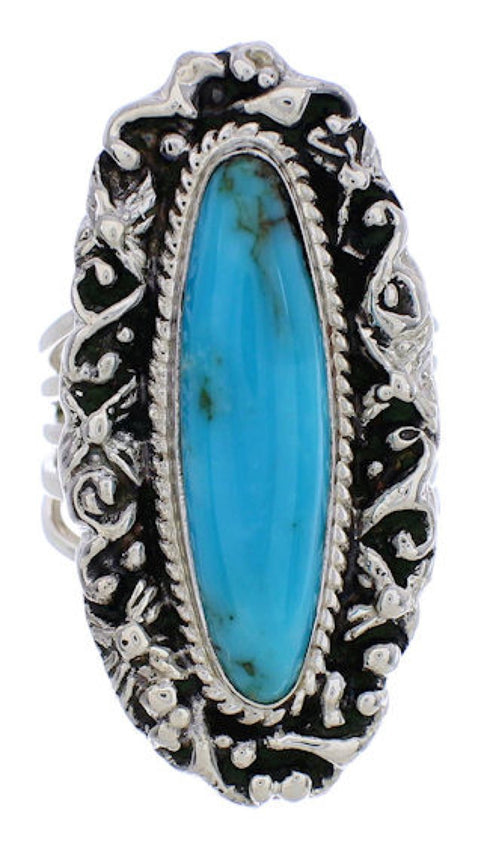 Authentic Sterling Silver Jewelry Turquoise Ring Size 5-1/4 UX34482